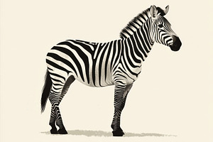 Elegant Zebra in Black and White Min, an Animal Photo by Pixeness Studio