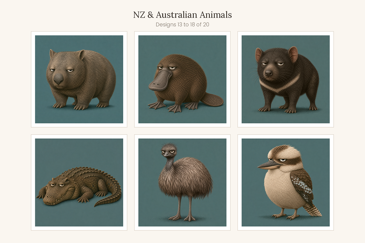 NZ & Australian Animals, Set 20, an Animal Illustration by LanternkinStudio (Photo 7 of 12)