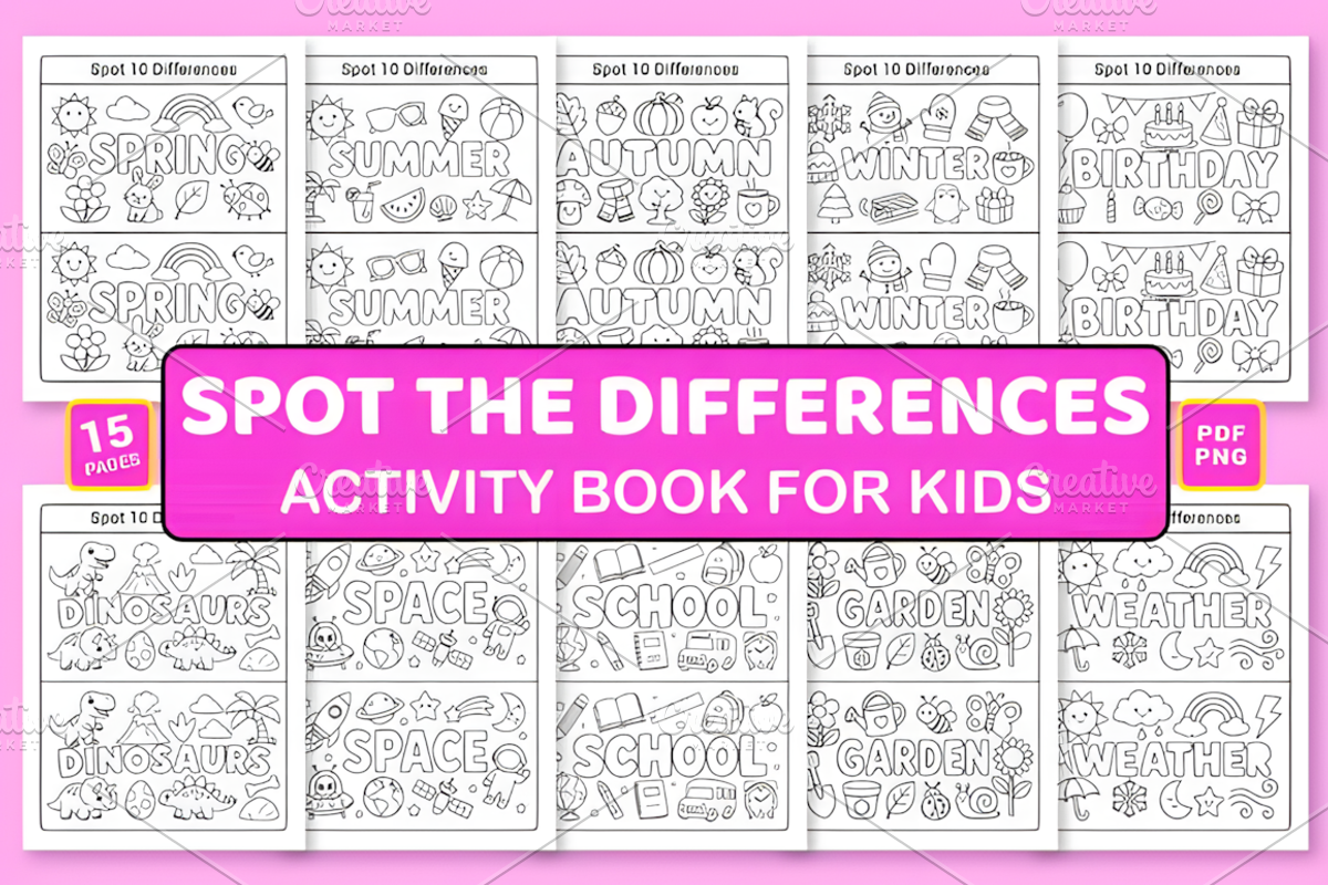 Spot the Differences Book for Kids, a Marketing Template by Design Station (Photo 1 of 4)