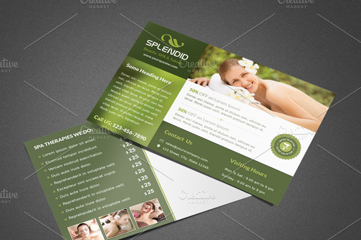 Splendid Beauty Spa / Salon Postcard, a Card Template by Saptarang