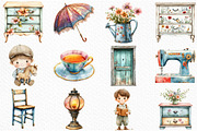 Vintage Shabby Chic Clipart Bundle, an Illustration by Craft Nest (Thumbnail 3 of 6)