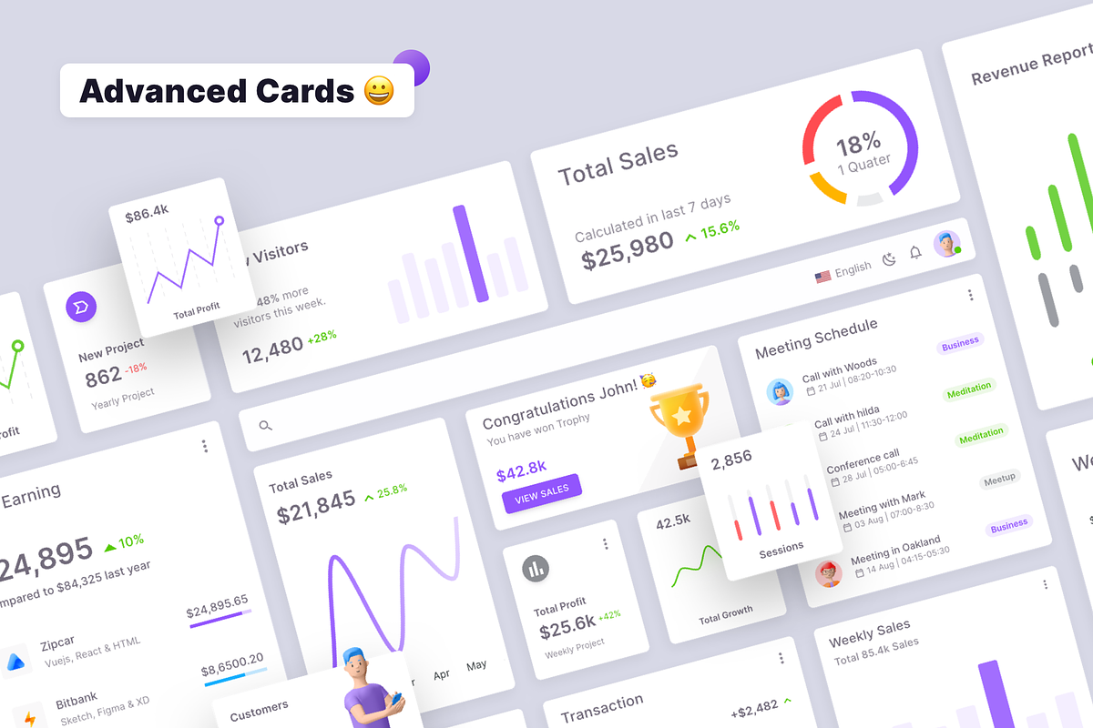 Materio – Admin Dashboard UI Kit, an UI Kit Template by themeselection (Photo 5 of 7)