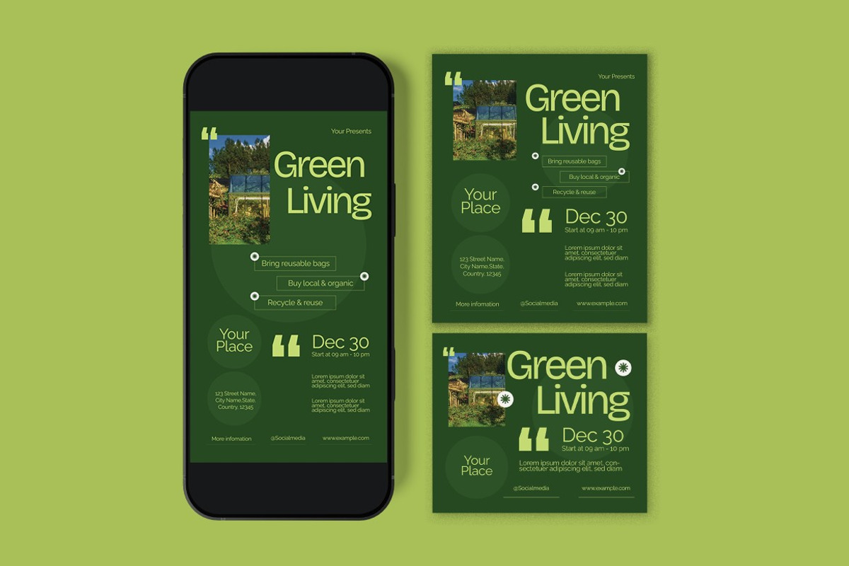 Green Living Flyer preview 3