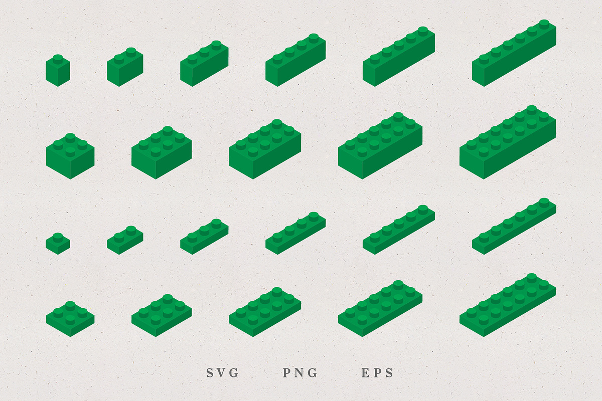 Plastic Bricks Set - Green, an Illustration by Kessens (Photo 1 of 3)