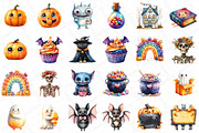 Kawaii Halloween Clipart Bundle, an Illustration by DreamPrint404 (Thumbnail 2 of 5)