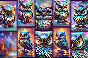 Holographic Owls: Business Cards, a Business Card Template by Cheryl.wTf (Thumbnail 4 of 11)
