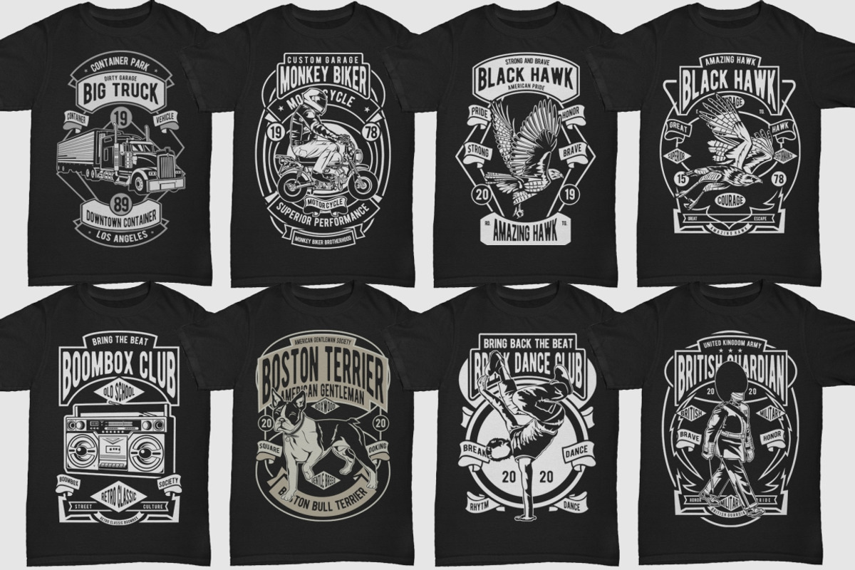 250 Retro Tshirt Designs Bundle #4, an Illustration by roach_graphic (Photo 6 of 34)