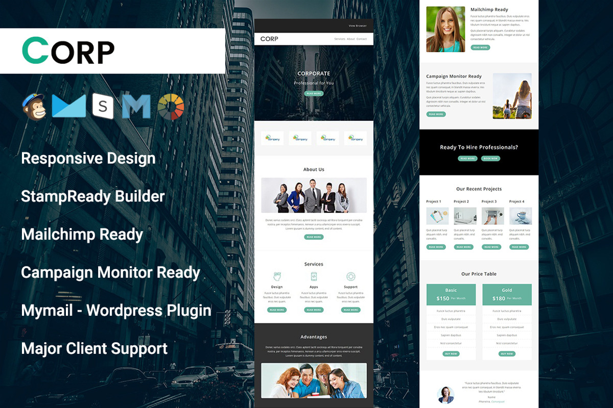 Corp- Responsive Email Template, an Email Template by Pennyblack Templates (Photo 1 of 2)