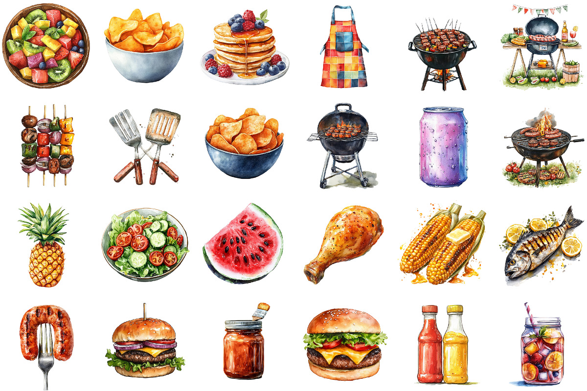 Summer Barbecue Day Clipart, an Illustration by Sublimation Artist (Photo 2 of 6)