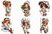 Whimsical Christmas Girls Clipart, an Illustration by Black Bird Studio (Thumbnail 4 of 6)