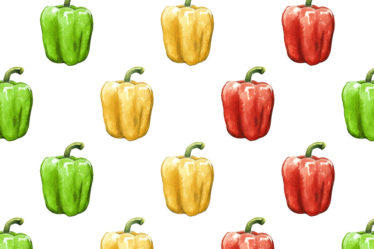 Sweet pepper watercolor set, a Food Illustration by wedraw (Photo 3 of 4)