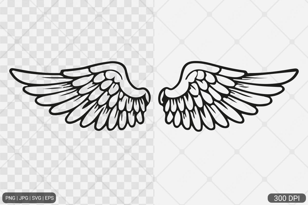 Angel Wings SVG PNG Design Bundle, an Illustration by Actual Pixel (Photo 6 of 12)