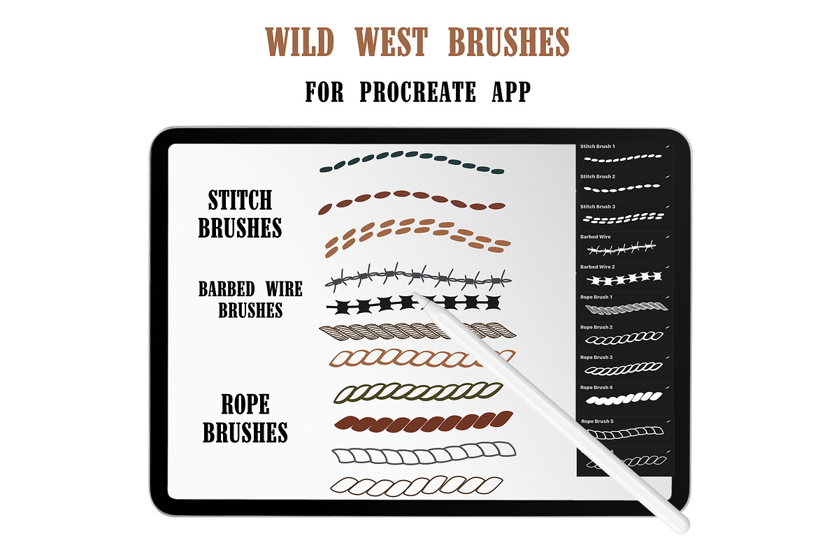 Wild West Procreate Brushes Stamps, a Brush Add-On by Brush Lab (Photo 5 of 9)