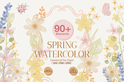 Spring Whimsical Watercolor Clipart, a Seasonal Illustration by Adora ARTS (Thumbnail 1 of 10)
