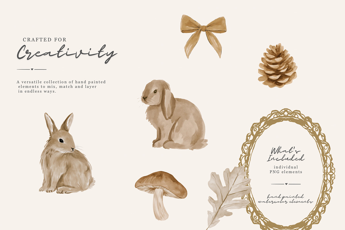 autumn woodland clipart collection, a Decorative Illustration by Patishop Art (Photo 7 of 9)