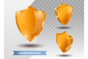 Golden shield protection symbols, an Object Illustration by Yayasya