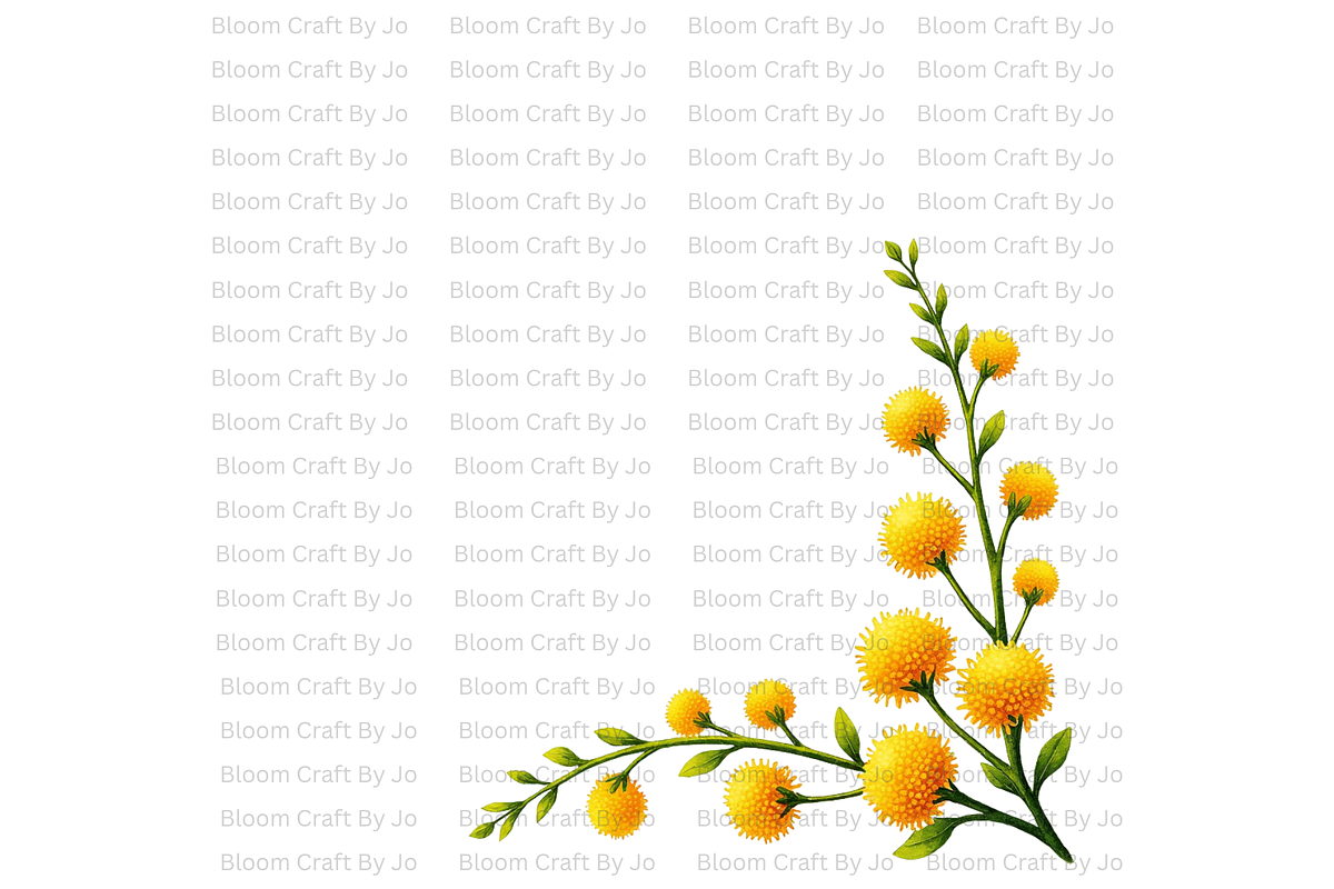 Australian Wildflower- Golden Wattle, a Decorative Illustration by Bloom Craft Creations (Photo 6 of 10)