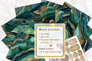 Emerald Green Agate Textures Paper, a Background Graphic by V Design Creator (Thumbnail 7 of 12)