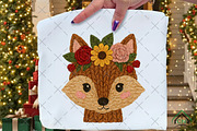 Knitted Fox Face with Floral Crown, an Illustration by Craft Nest (Thumbnail 1 of 6)