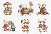 whimsical duck couple clipart, an Illustration by CreationArt (Thumbnail 4 of 5)