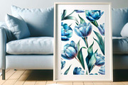 Blue Tulips Beautiful Set, a Decorative Illustration by Shabbypie (Thumbnail 17 of 22)