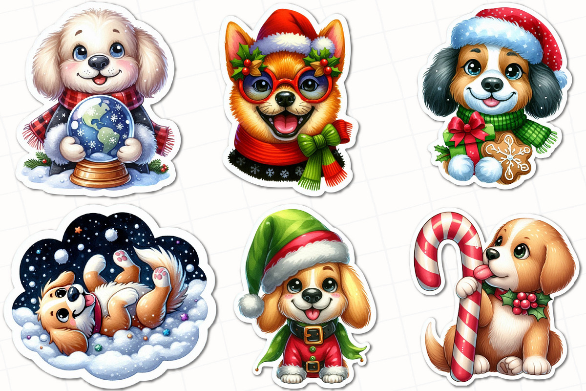 Christmas Dog Sticker Sublimation, an Illustration by OK Design (Photo 4 of 5)