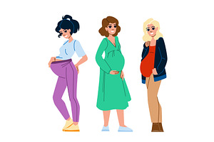 Pregnancy Fashion Cloth Vector