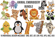 18 Cute Animal Machine Embroidery, an Object Graphic by DreamCafeArt (Thumbnail 1 of 6)