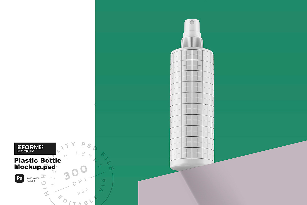 Plastic Bottle with Pump Mockup, a Packaging Mockup by Reformer Mockup (Photo 6 of 8)