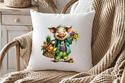 Whimsical Summer Pig Clipart, an Illustration by OK Design (Thumbnail 5 of 6)