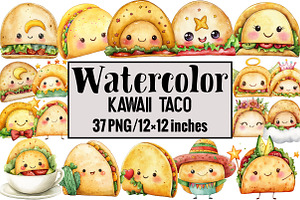 Kawaii Taco, an Illustration by Design Market