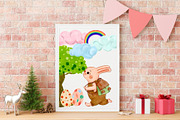 Hello Easter cute watercolor clipart, an Illustration by Annyillustration (Thumbnail 3 of 6)