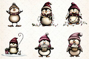 Whimsical Penguin Clipart, an Illustration by DreamCafeArt (Thumbnail 7 of 8)