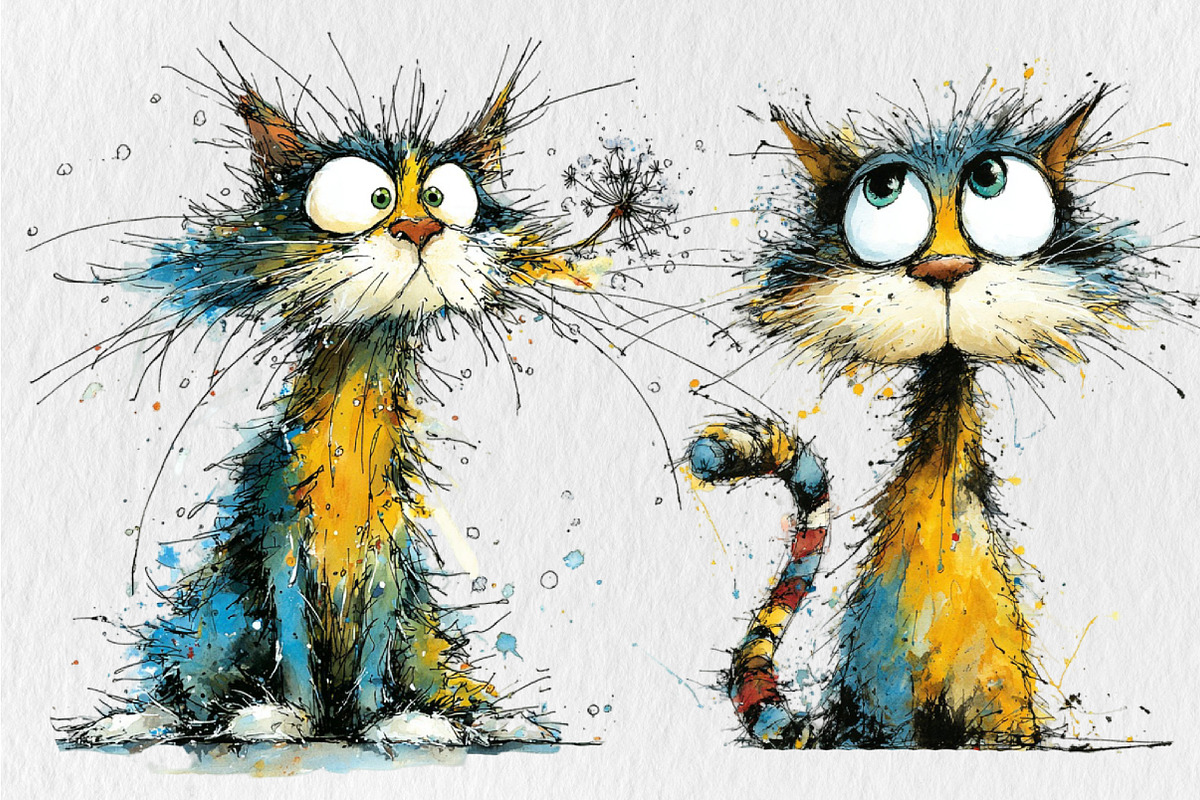 Whimsical Christmas Cat Clipart, an Animal Illustration by Rose Art (Photo 2 of 5)