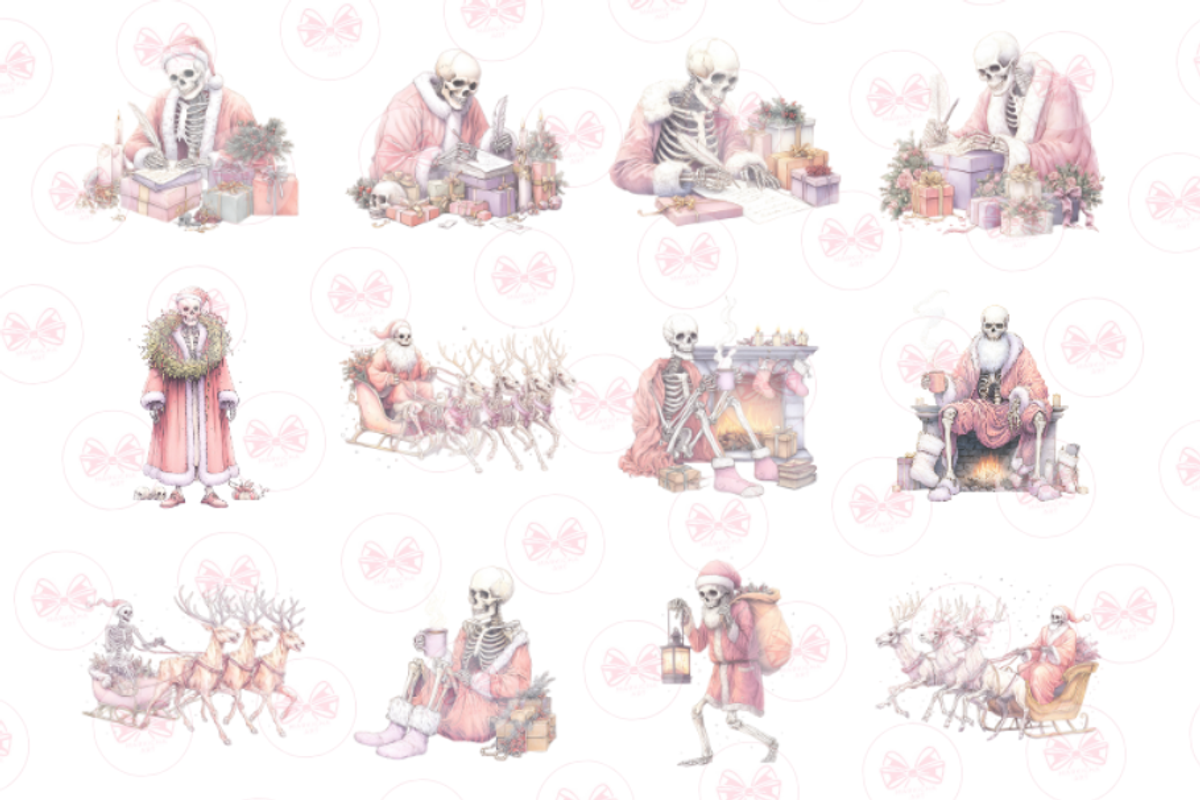 Skeleton Santa Clipart, an Illustration by Markicha Art (Photo 3 of 7)