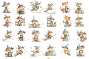 30 Watercolor Fox Witch Clipart PNGs, an Animal Illustration by Pati Charm Studio (Thumbnail 2 of 8)
