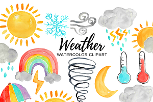Weather watercolor clipart