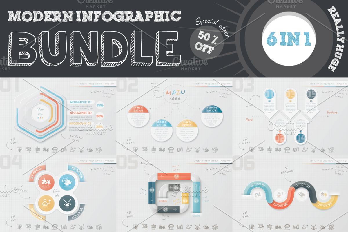 50% OFF Infographic Bundle, a Presentation Template by Infographic Paradise
