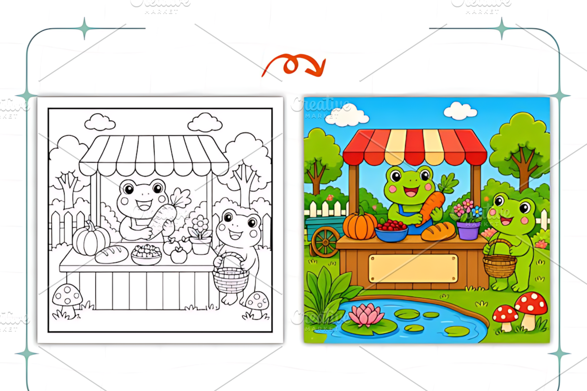 Bold Easy Frog Days Coloring Book, an Object Illustration by Coco Bloom (Photo 6 of 8)