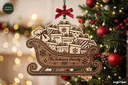 Santa Sleigh Ornaments SVG Bundle, a Decorative Illustration by svgocean (Thumbnail 4 of 21)