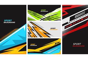Sport banner. Abstract racing, an Illustration by winwin.art
