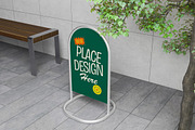 Rounded Sign Stand Mockup, a Product Mockup by graphicook (Thumbnail 3 of 4)
