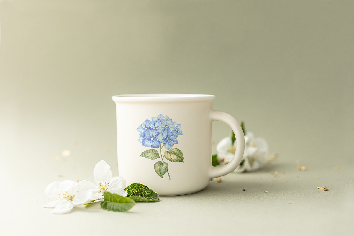 Watercolor Clipart Hydrangea flowers, a Decorative Illustration by Kotkoa (Photo 9 of 12)