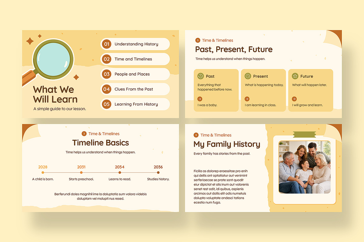 Kids History Class Presentation, a Presentation Template by BrandPacks