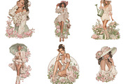 Whimsical Spring Woman Clipart, an Illustration by Designking (Thumbnail 4 of 5)