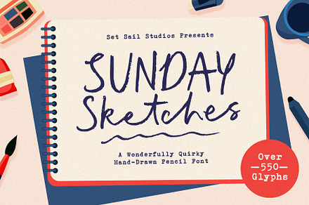 Sunday Sketches Handwritten Font, a Handwritten Font by Sam Parrett