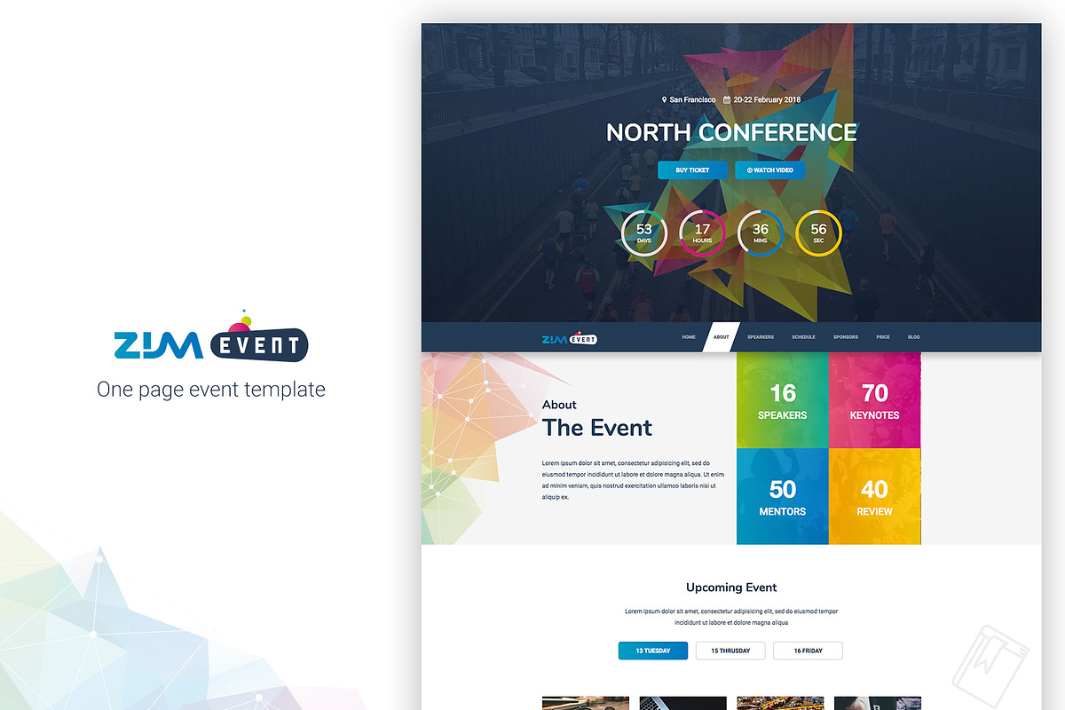 Zim Event - One Page Event Template, a Landing Page Template by Hervat (Photo 1 of 4)