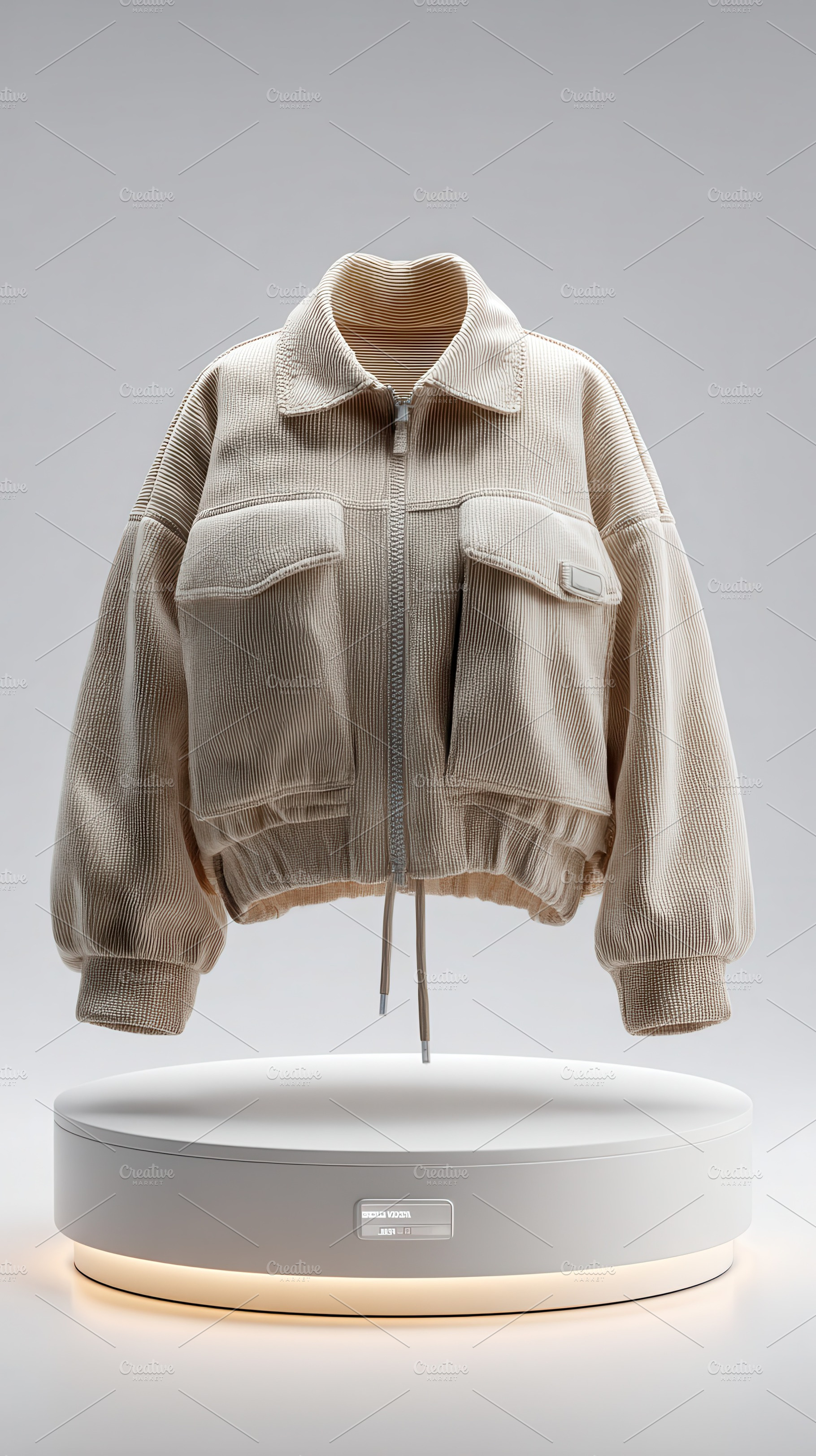 Beige Corduroy Jacket Fashion Produc, a Photo by Pixeness Studio