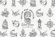 Sailor and Nautical Bundle, an Illustration by Goularte Design (Thumbnail 1 of 9)