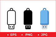 USB Flash Drive Icons, a Solid Icon by Artonix (Thumbnail 1 of 2)